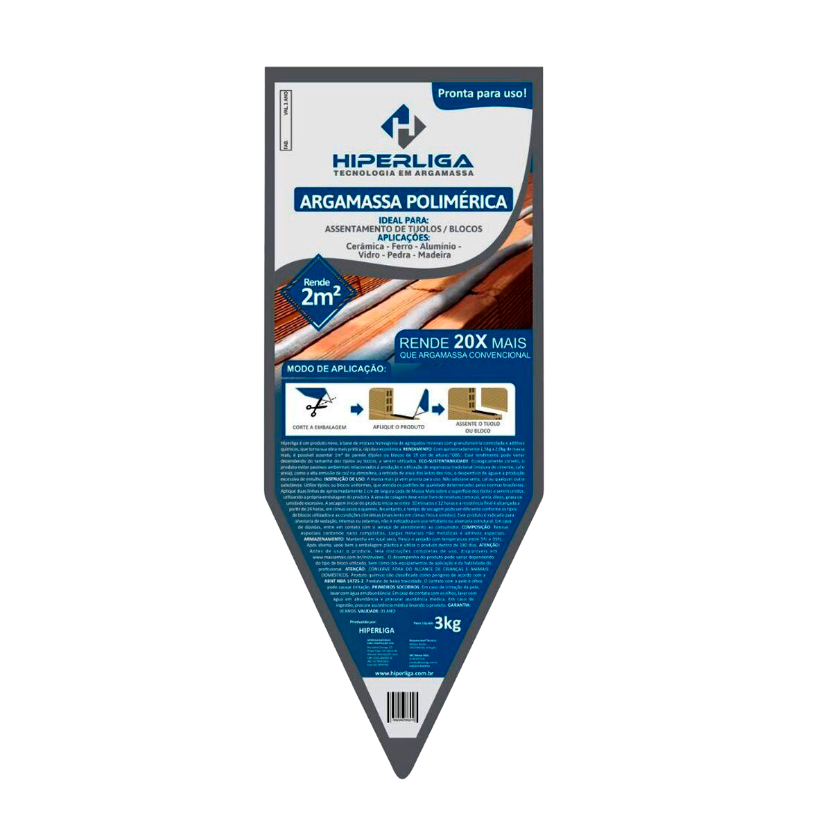3 KG - 800 Base Coat Hiperliga Polímero Pronto para Uso Cinza 3kg