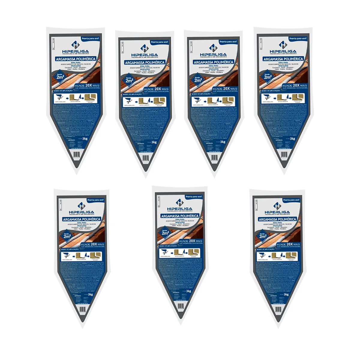 f4640244ce069009e153b69fc4b6097a Kit 7 Argamassa Polimérica Hiper Liga 3kg Blocos E Tijolos